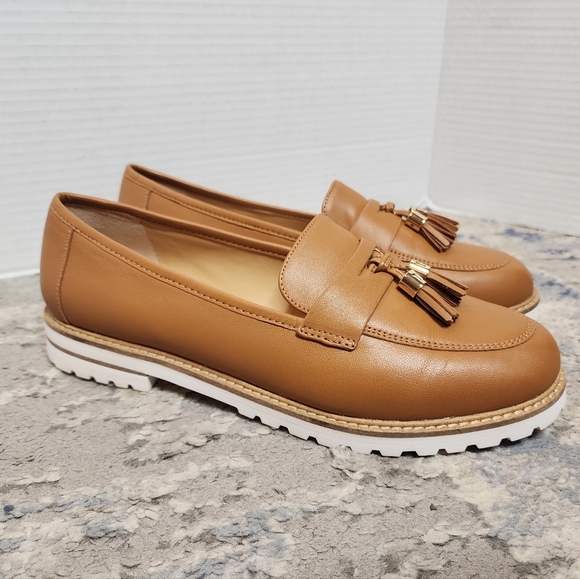 Talbots Shoes - Talbots Laura Tassel Soft Nappa Loafers Leather cognac brown size 8.5M